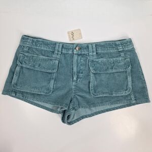 We The Free Knock Out Low-Rise Corduroy Micro Shorts Harbor Gray Size 10 NWT